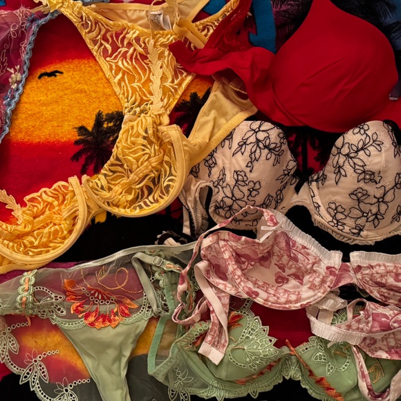 ✨ LOT designer Christian Dior underwear pink logo bra  lacy sexy panty S M cute - Picture 3 of 7